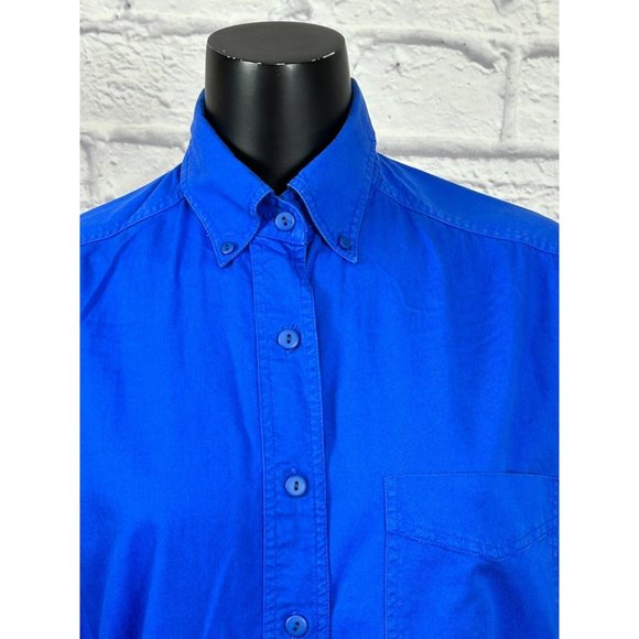 Sudden Impact Button Up Collared Cotton Long Sleeve Women's Size Medium Vtg 80's - Picture 2 of 7